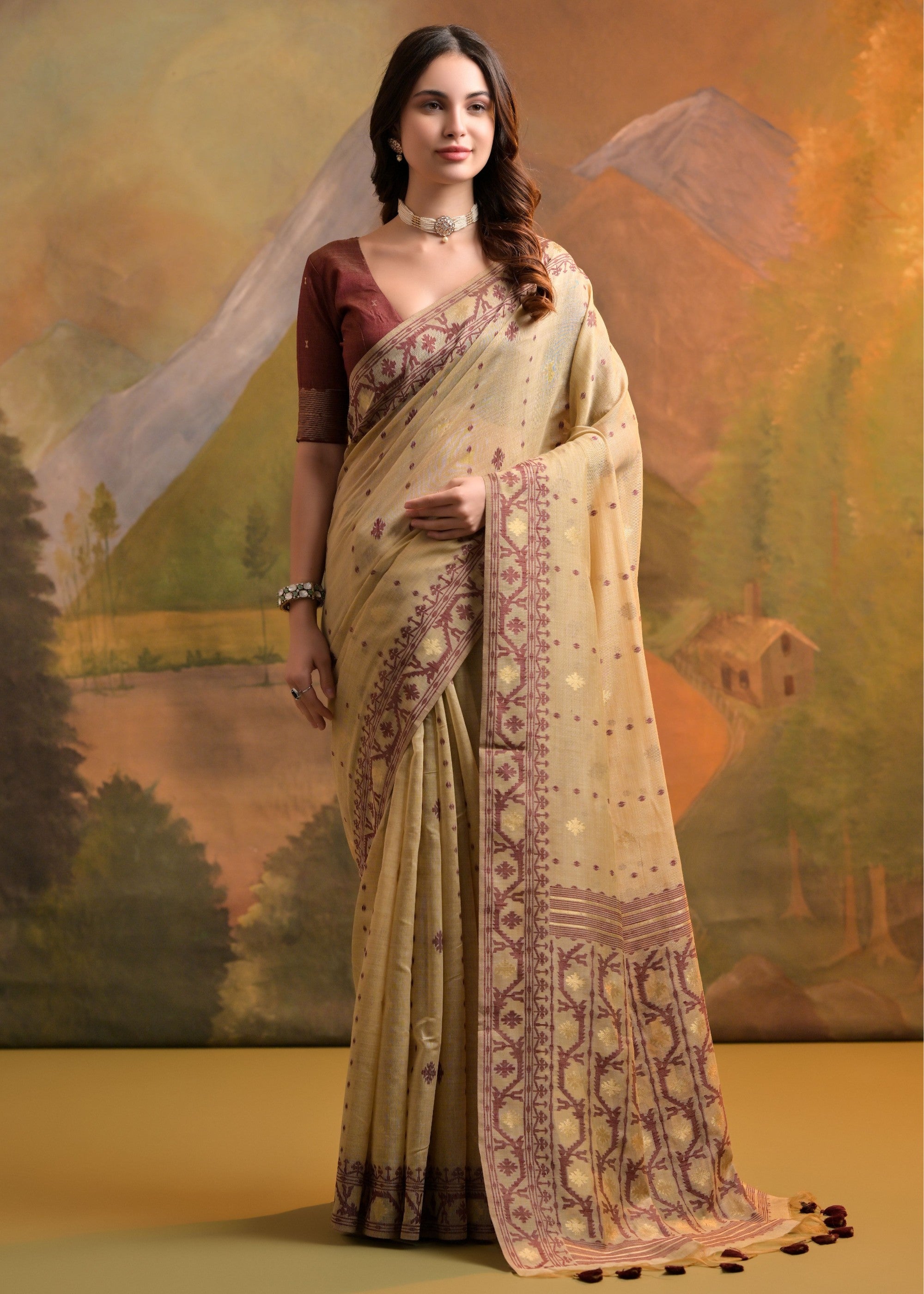 Almond tansy saree