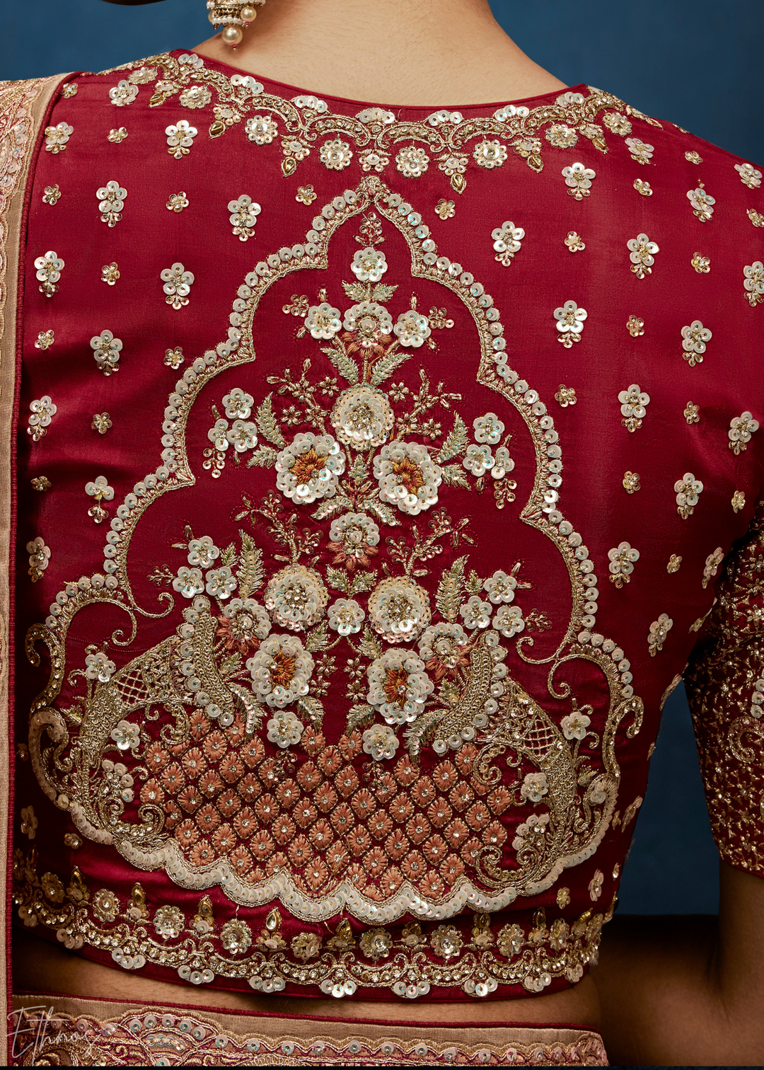 Warm Taupe Tambour Embroidered Border Tissue Saree