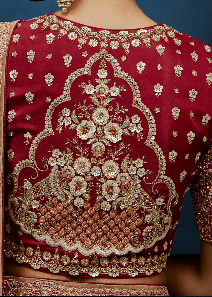 Warm Taupe Tambour Embroidered Border Tissue Saree
