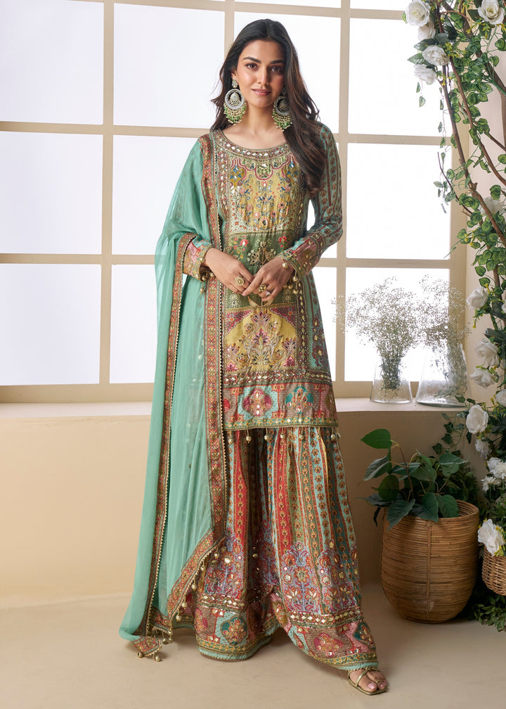Pistachio Green Viscose Crepe Silk Salwar Suit : Top Pick (PRE-ORDER)