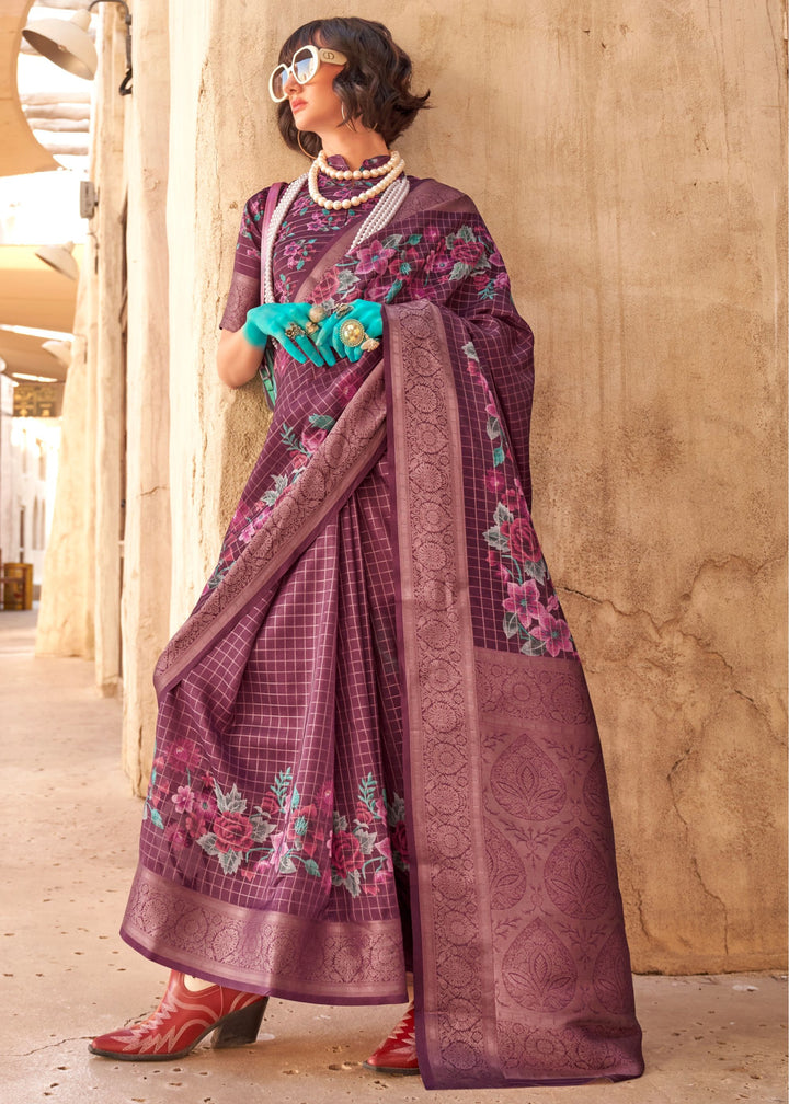 Mulberry Printed Georgette Saree
