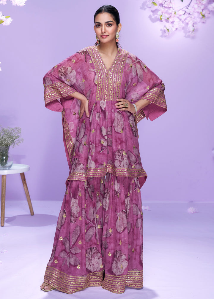 Shades of Purple Georgette Kaftan Set