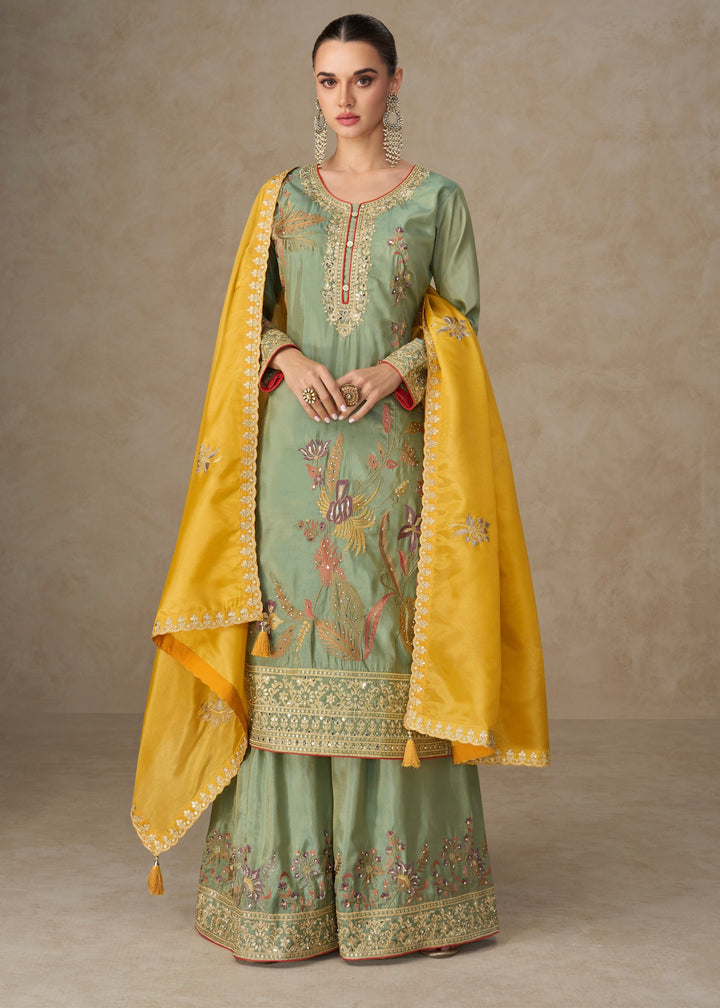 Sage Green Premium Simar Silk Salwar Suit