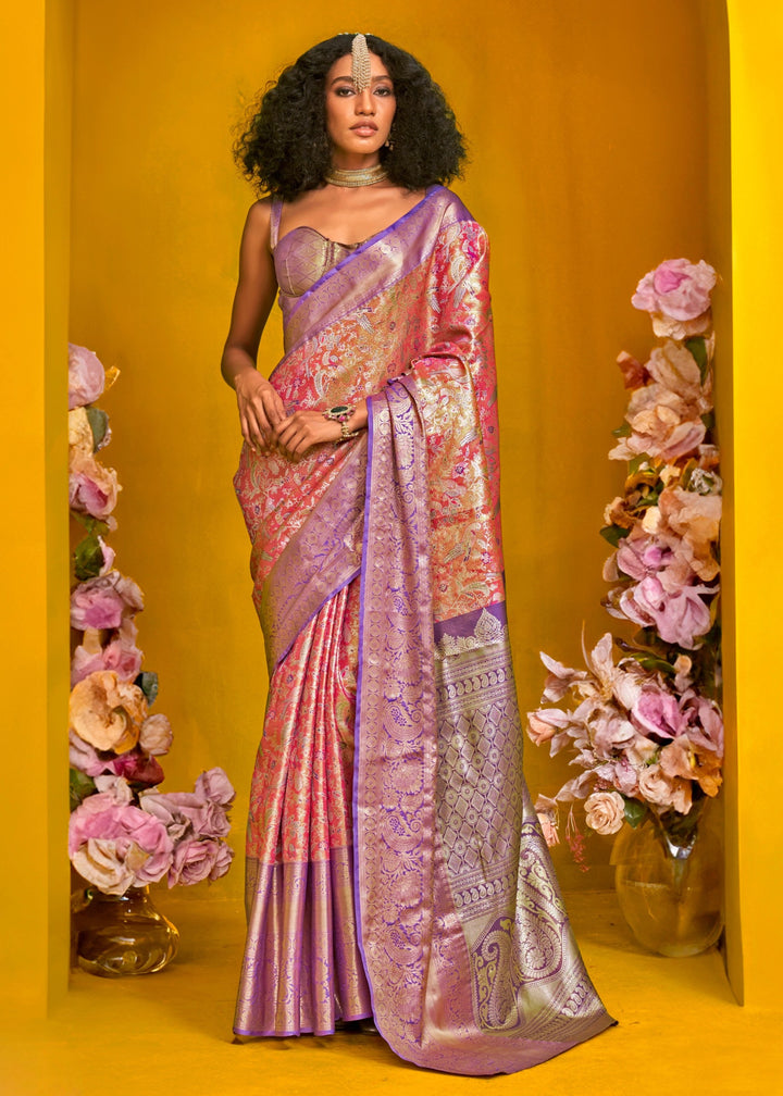 Lavender Pure Dharamavaram Silk Saree
