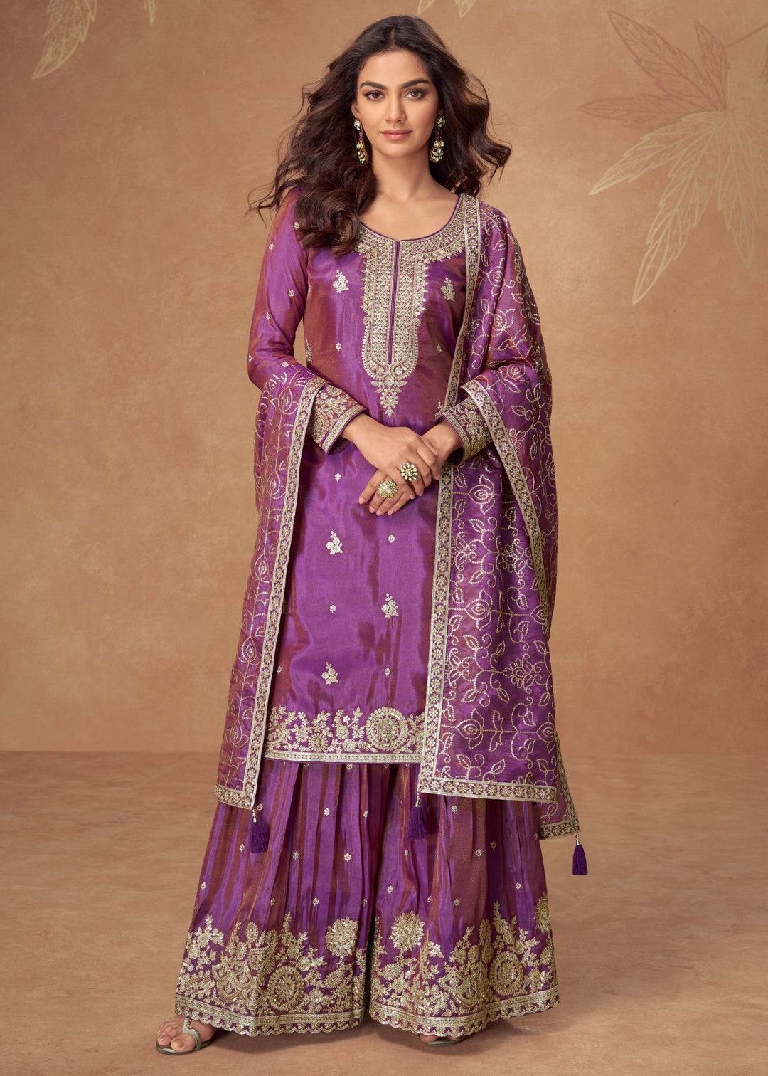 Deep Royal Purple Silk Salwar Suit