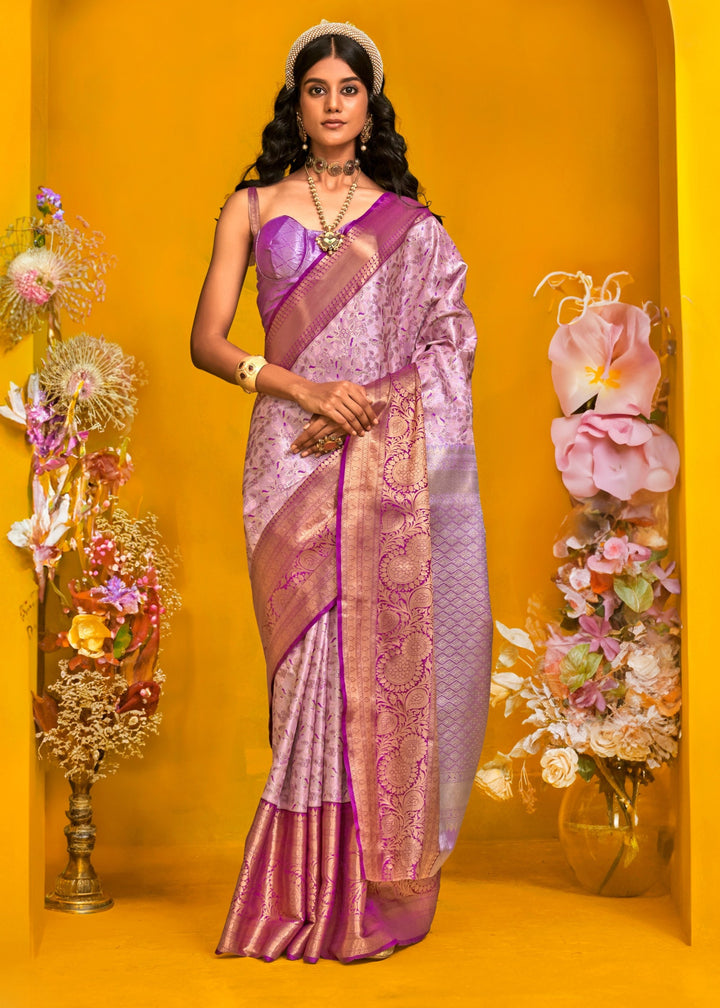 Light Purple Pure Dharamavaram Silk Saree