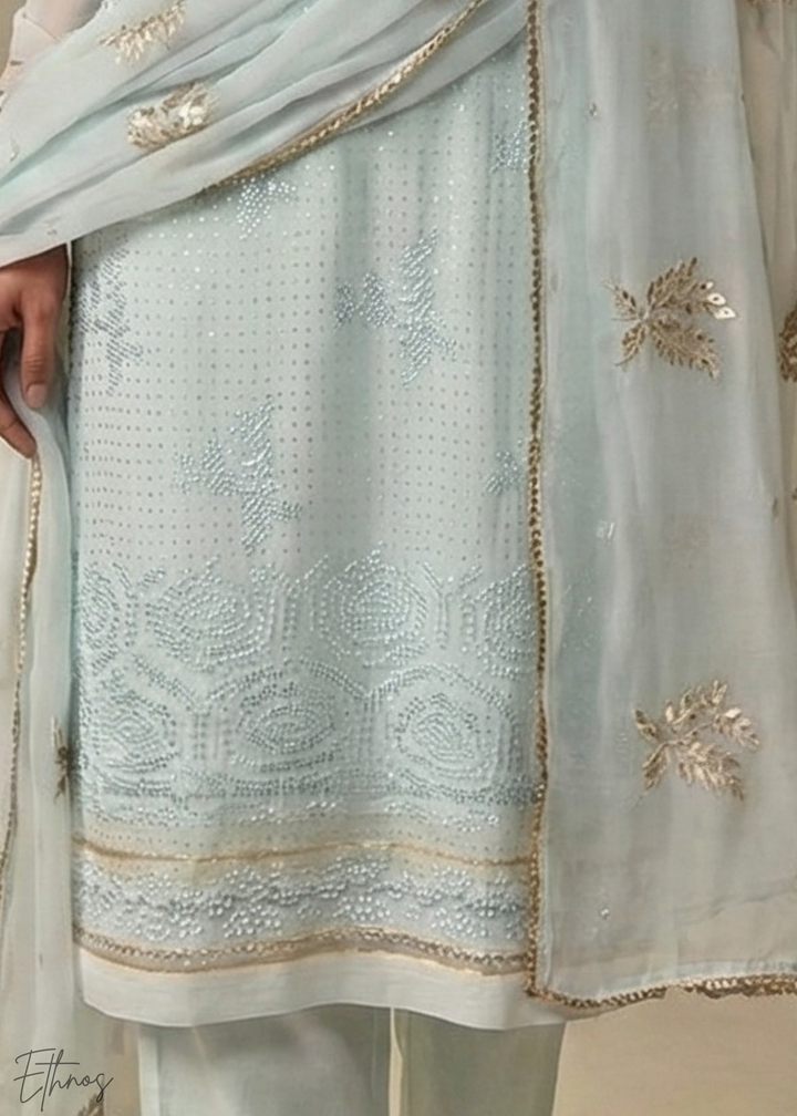 Baby Blue Georgette Pant Suit