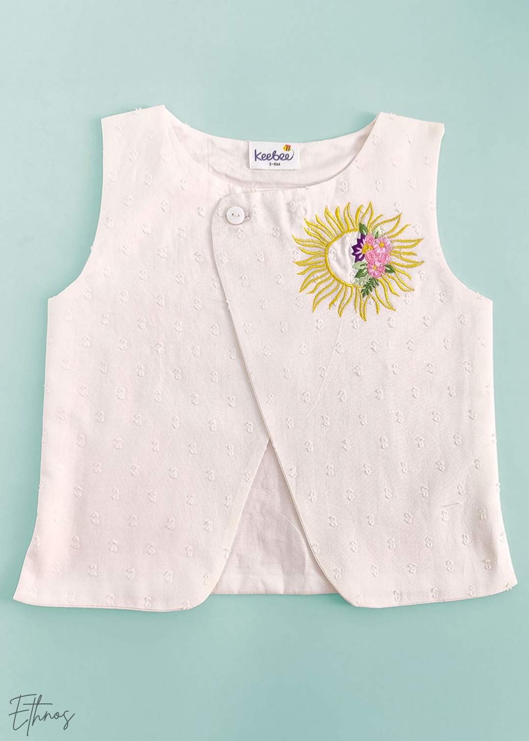 Organic Cotton Yellow & White kurta Set with Jacket - Sun