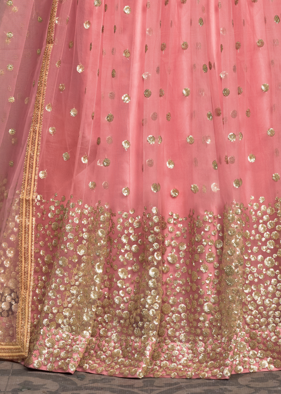 Rouge Pink Designer Soft Net Lehenga Choli with Sequins work