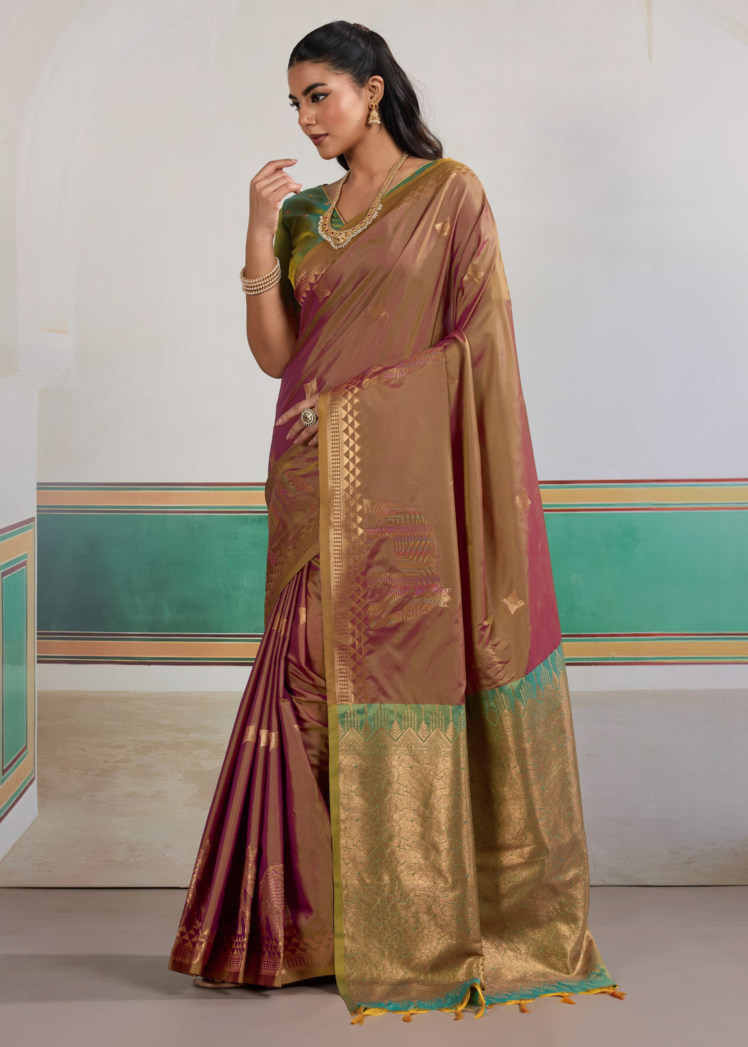 Coffee brown Pure Silk Saree