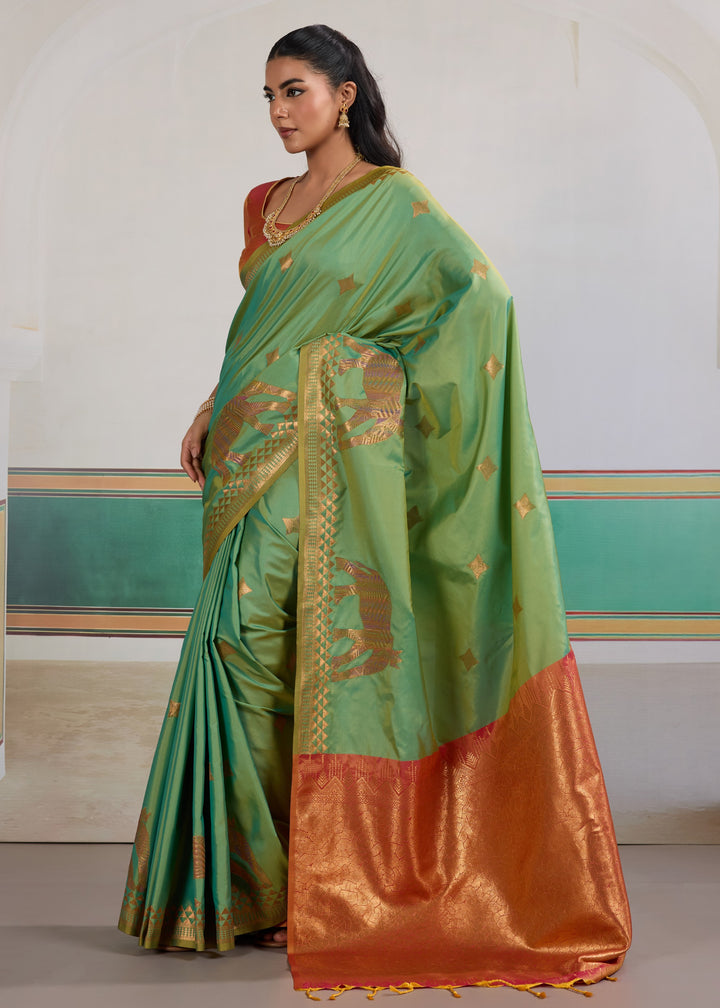 Sea green Pure Silk Saree
