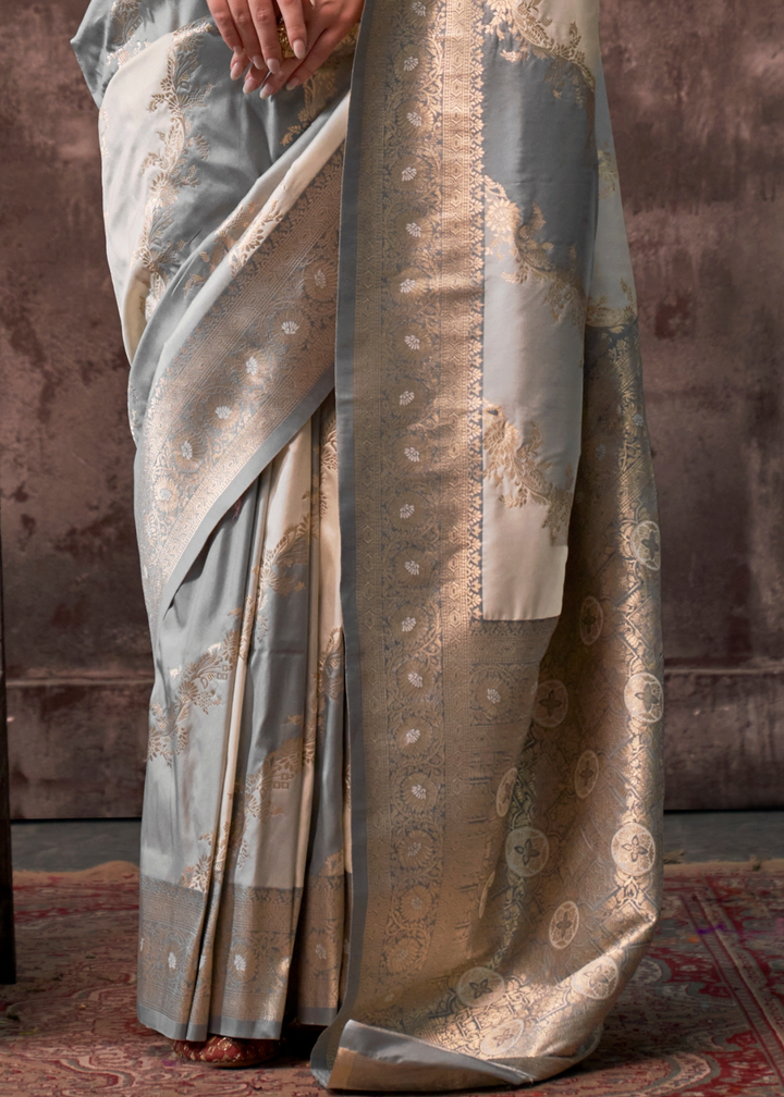 Purple & Green Rangkaat Handloom Silk Saree