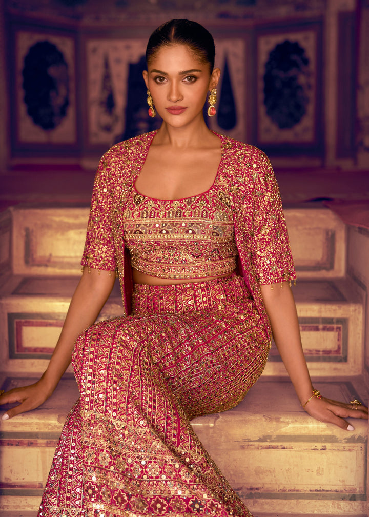 Wine Red Georgette Salwar Suit