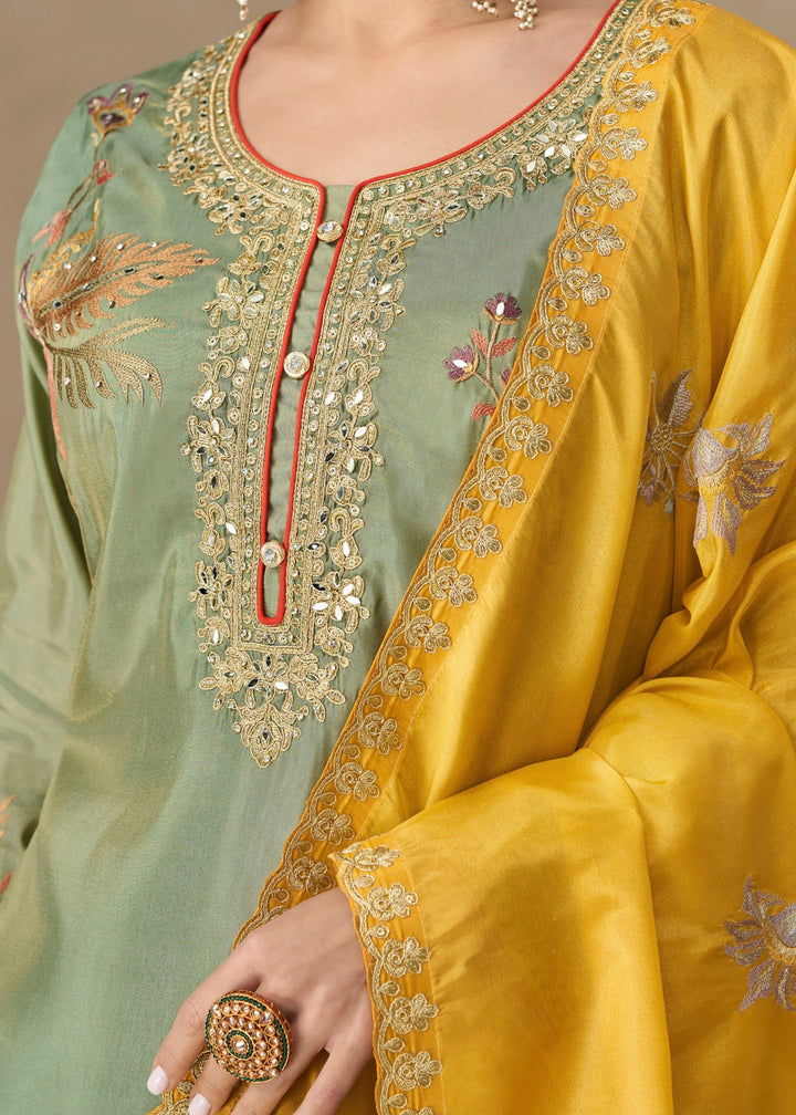 Sage Green Premium Simar Silk Salwar Suit