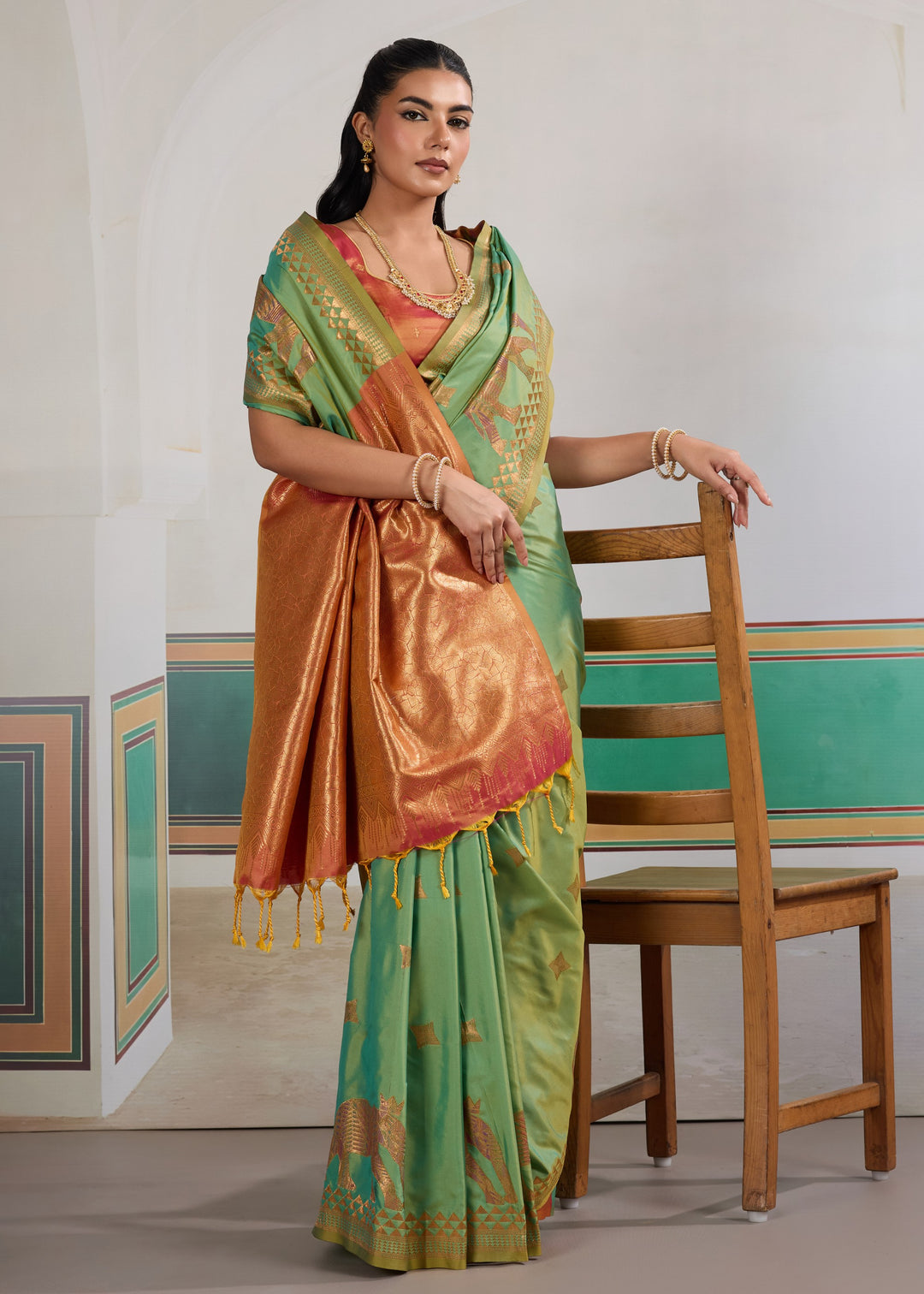 Sea green Pure Silk Saree