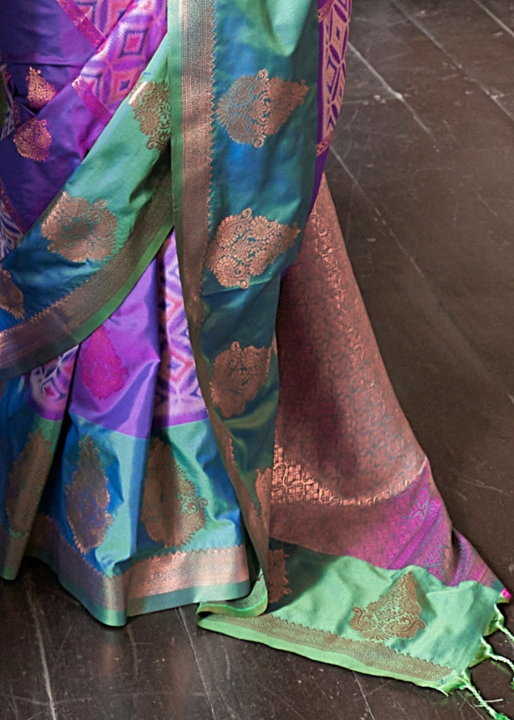 Peacock Green Pochampally Handloom Silk Saree