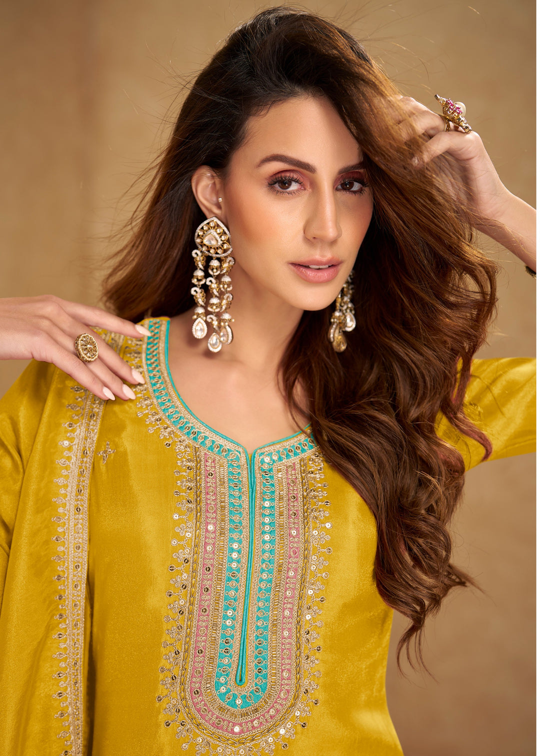 Mustard Yellow Simar Silk Salwar Suit