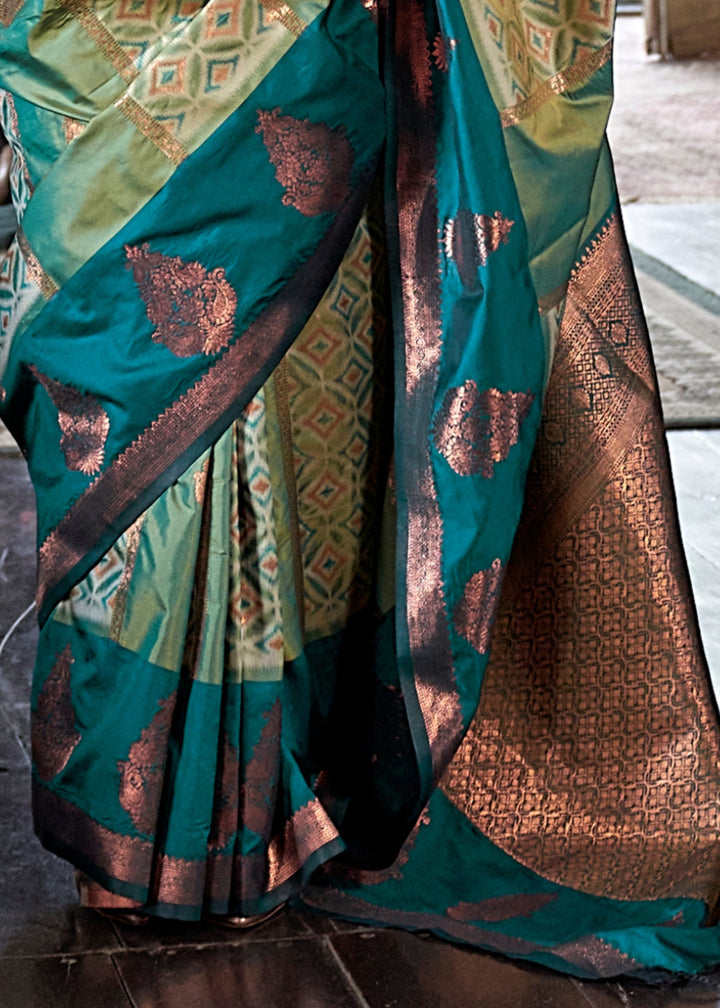 Light Green Pochampally Handloom Silk Saree