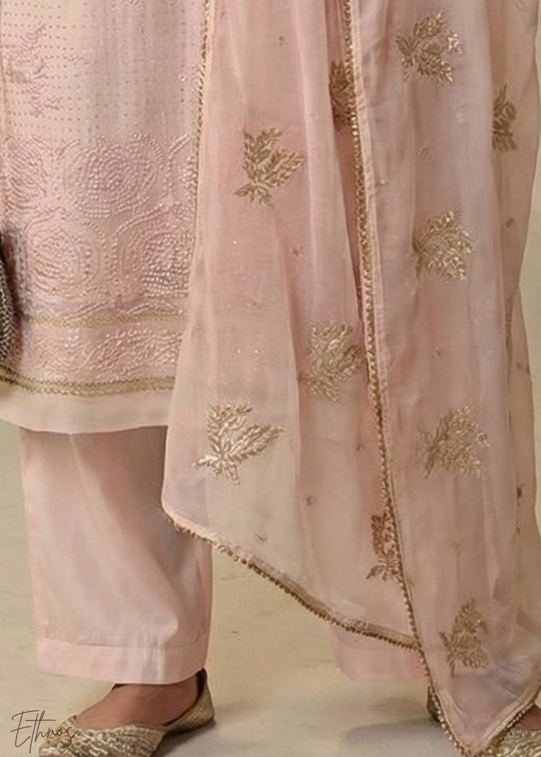 Peach Pink Georgette Pant Suit
