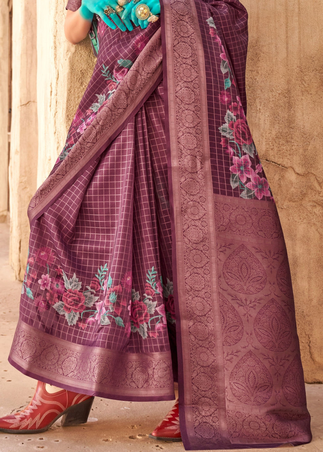 Mulberry Printed Georgette Saree