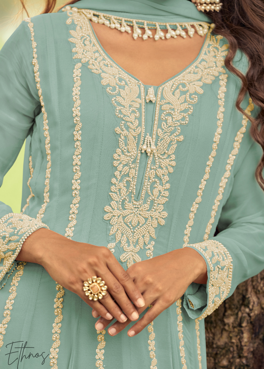 Sky Blue Georgette Anarkali Suit