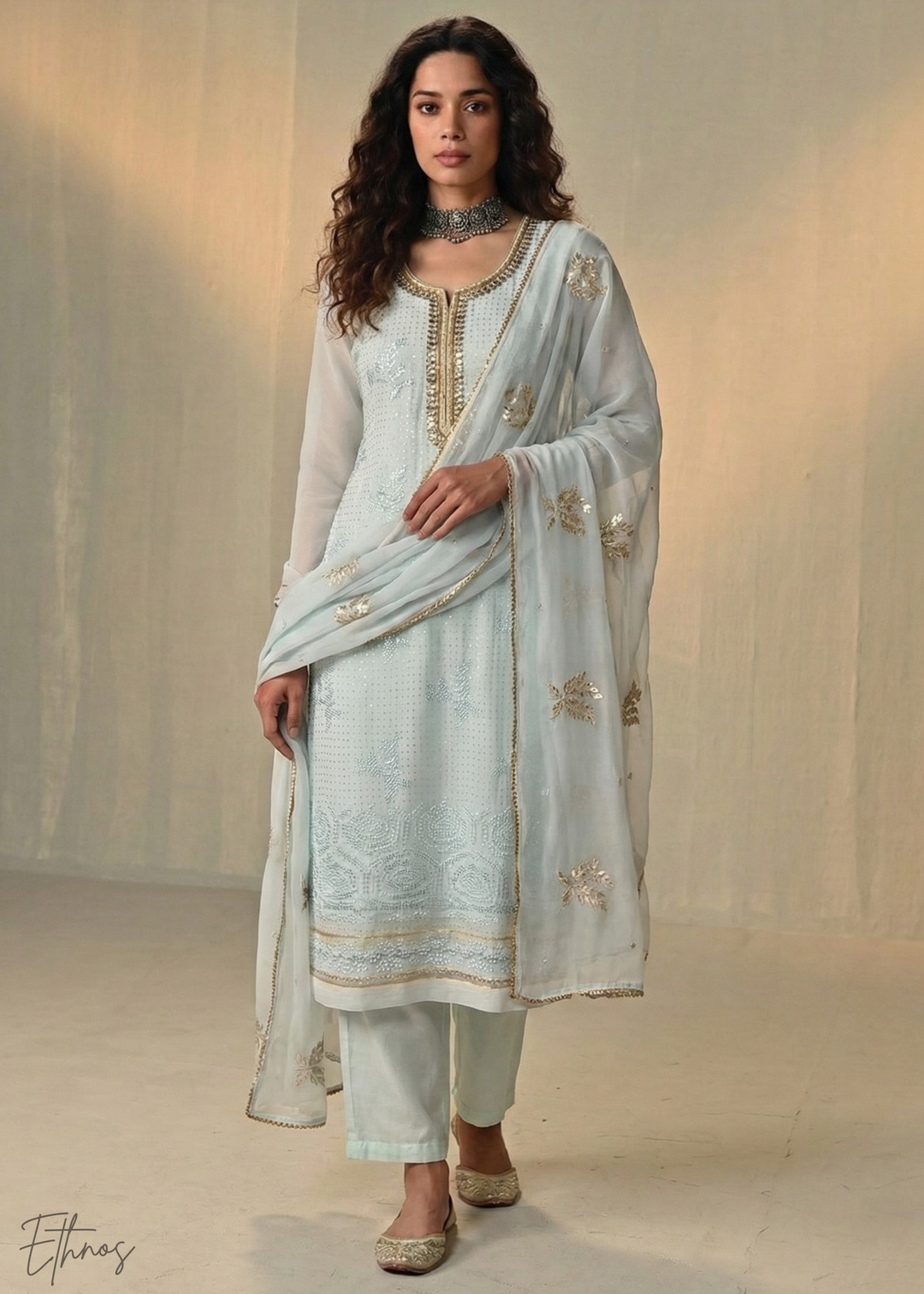 Baby Blue Georgette Pant Suit