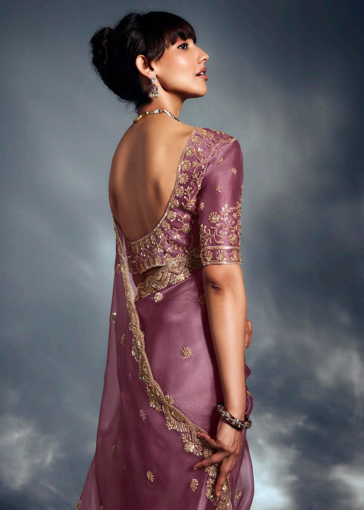 Blush Pure Fancy Saree with Hand Worked Border