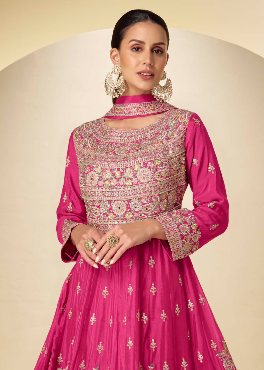 Rani Pink Chinon Salwar Suit