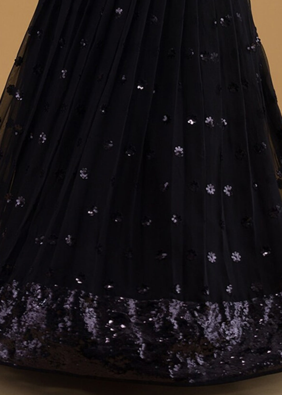 Onyx Purple Georgette Lehenga Choli With Sequins And Thread Embroidered Work