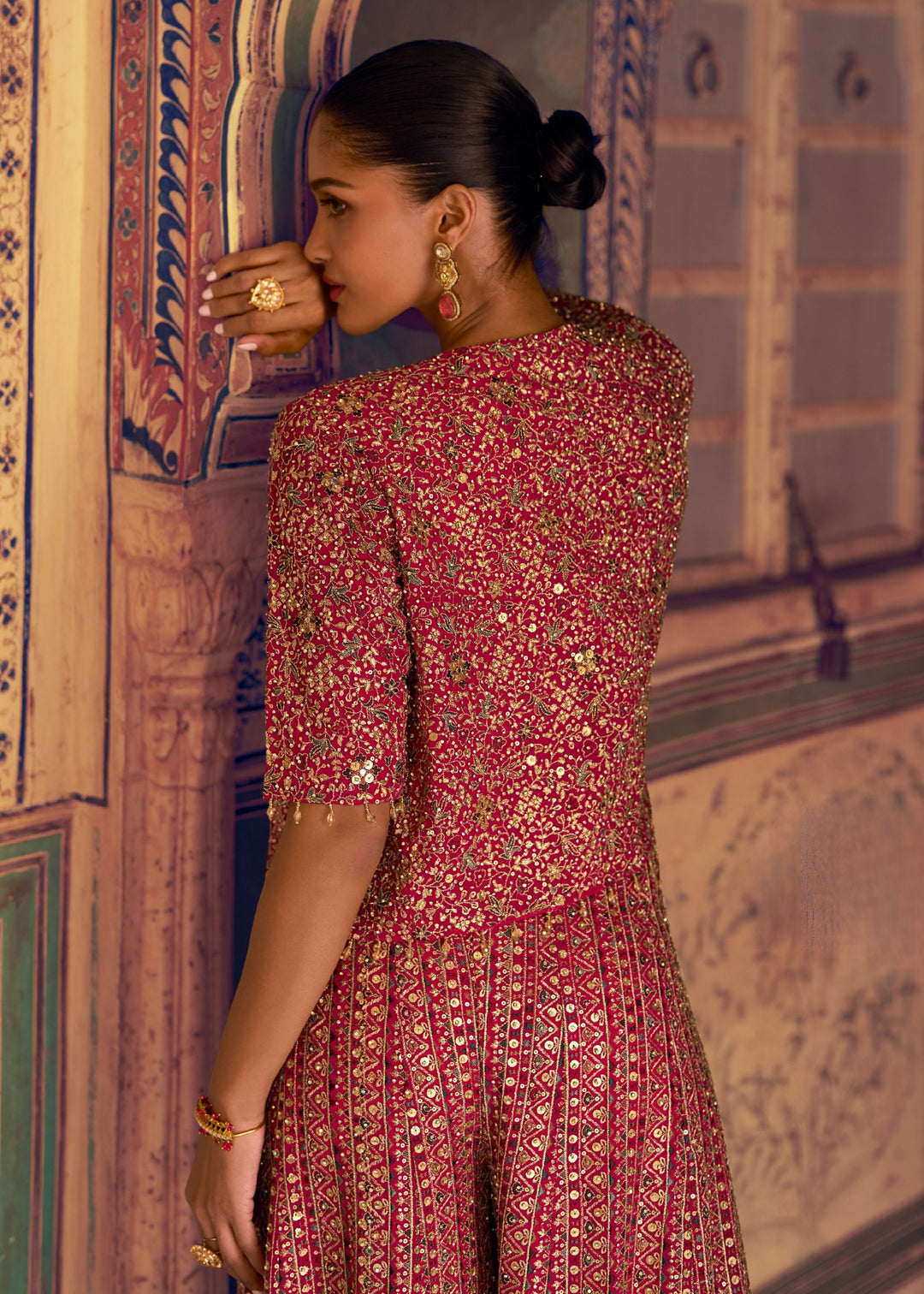 Wine Red Georgette Salwar Suit