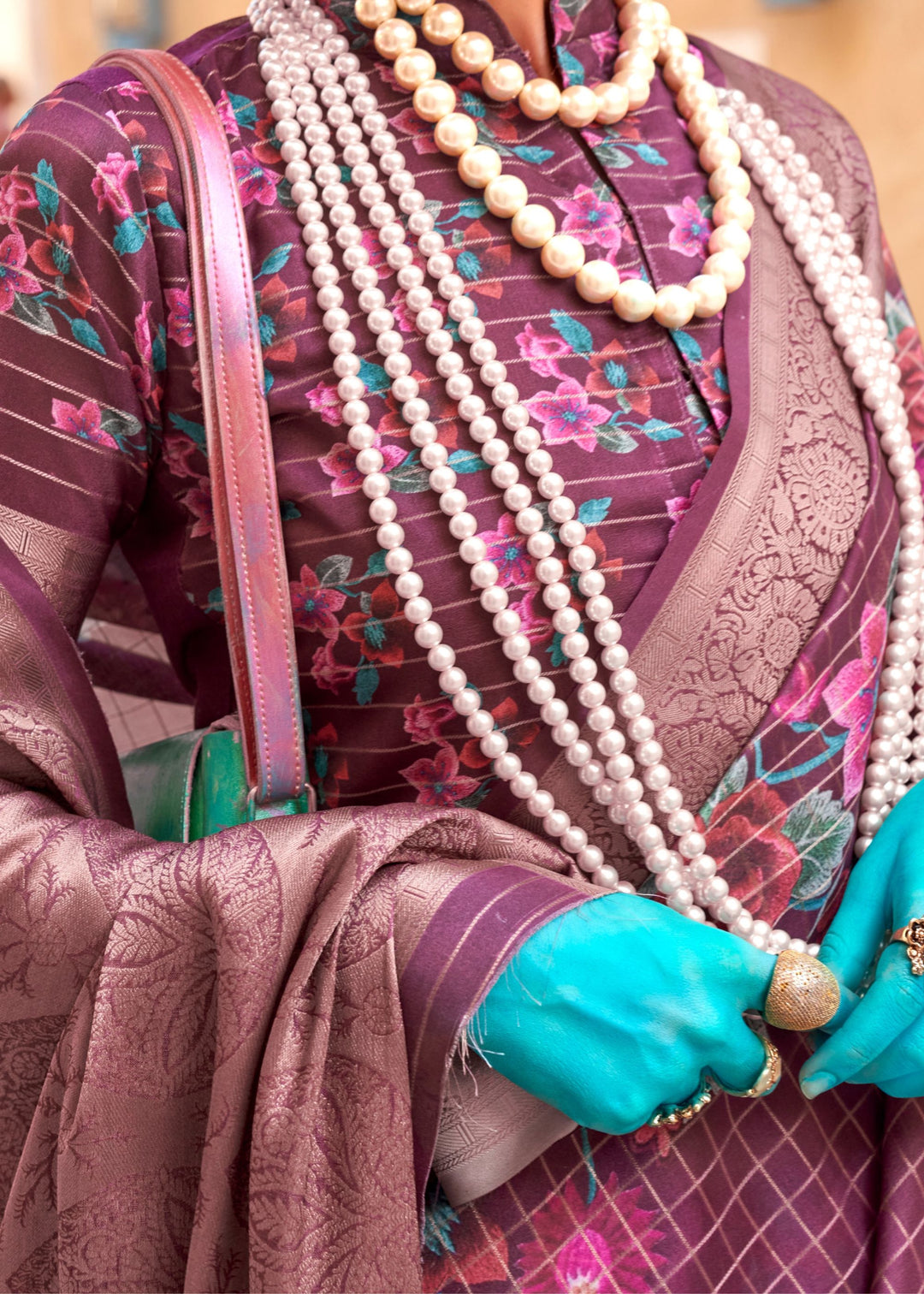 Mulberry Printed Georgette Saree
