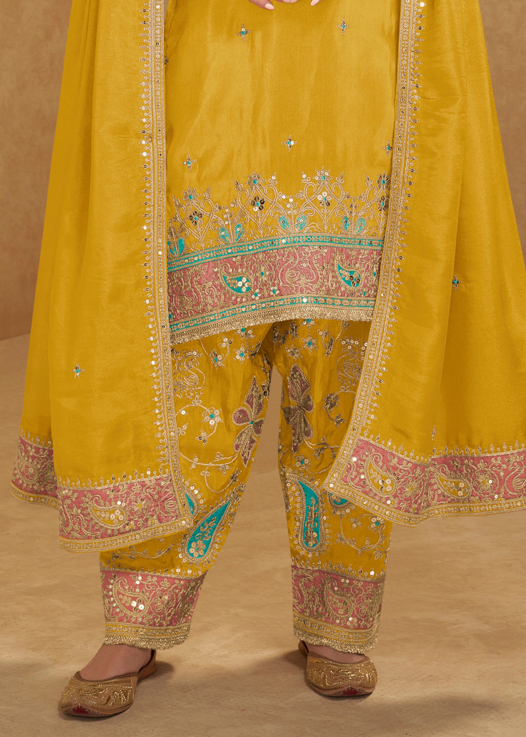 Mustard Yellow Simar Silk Salwar Suit