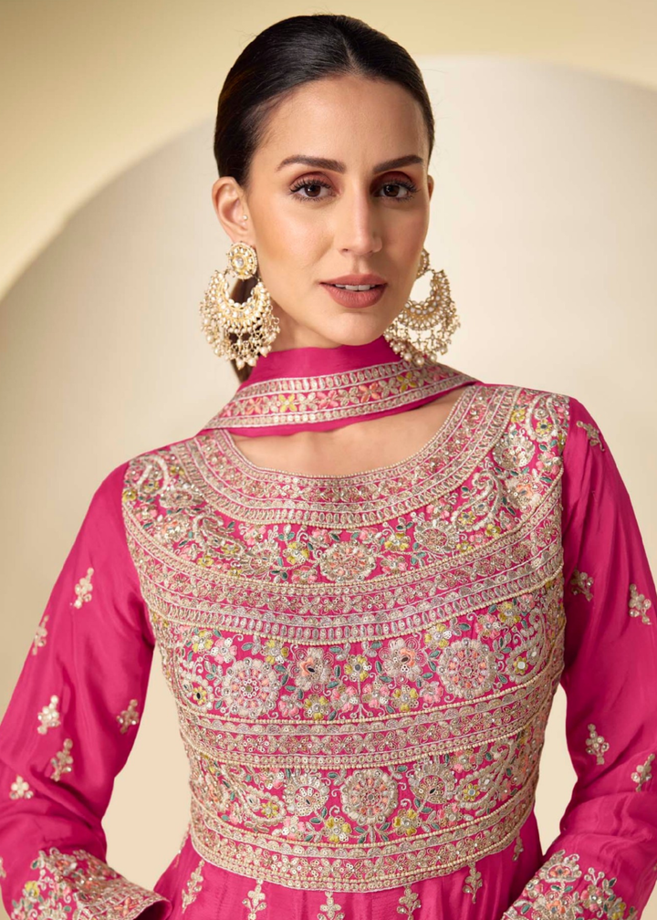 Rani Pink Chinon Salwar Suit