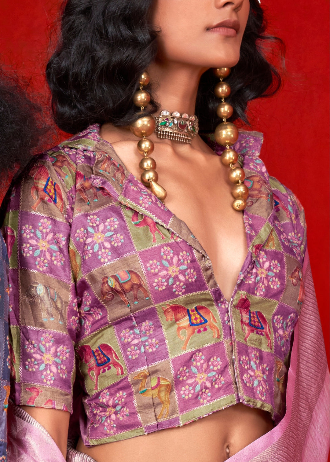 Baby Pink Viscose Zari Tissue Silk Saree