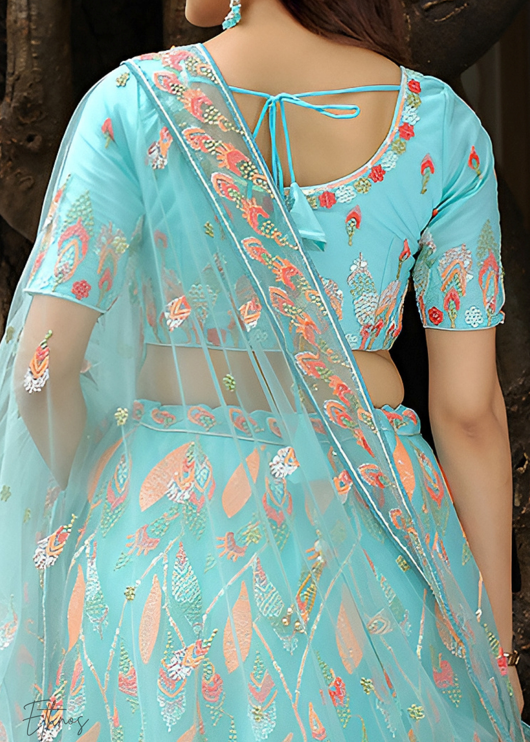 Light Blue Soft Net Lehenga With Dupatta