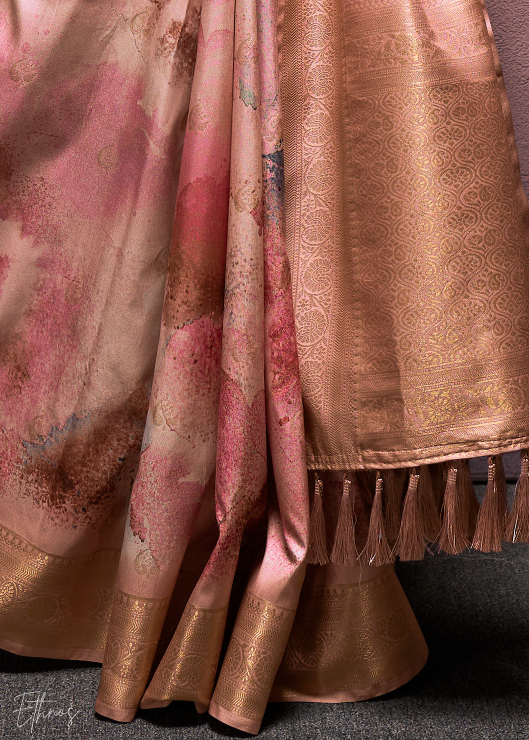 Soft Pink Handloom Weaving Silk Saree