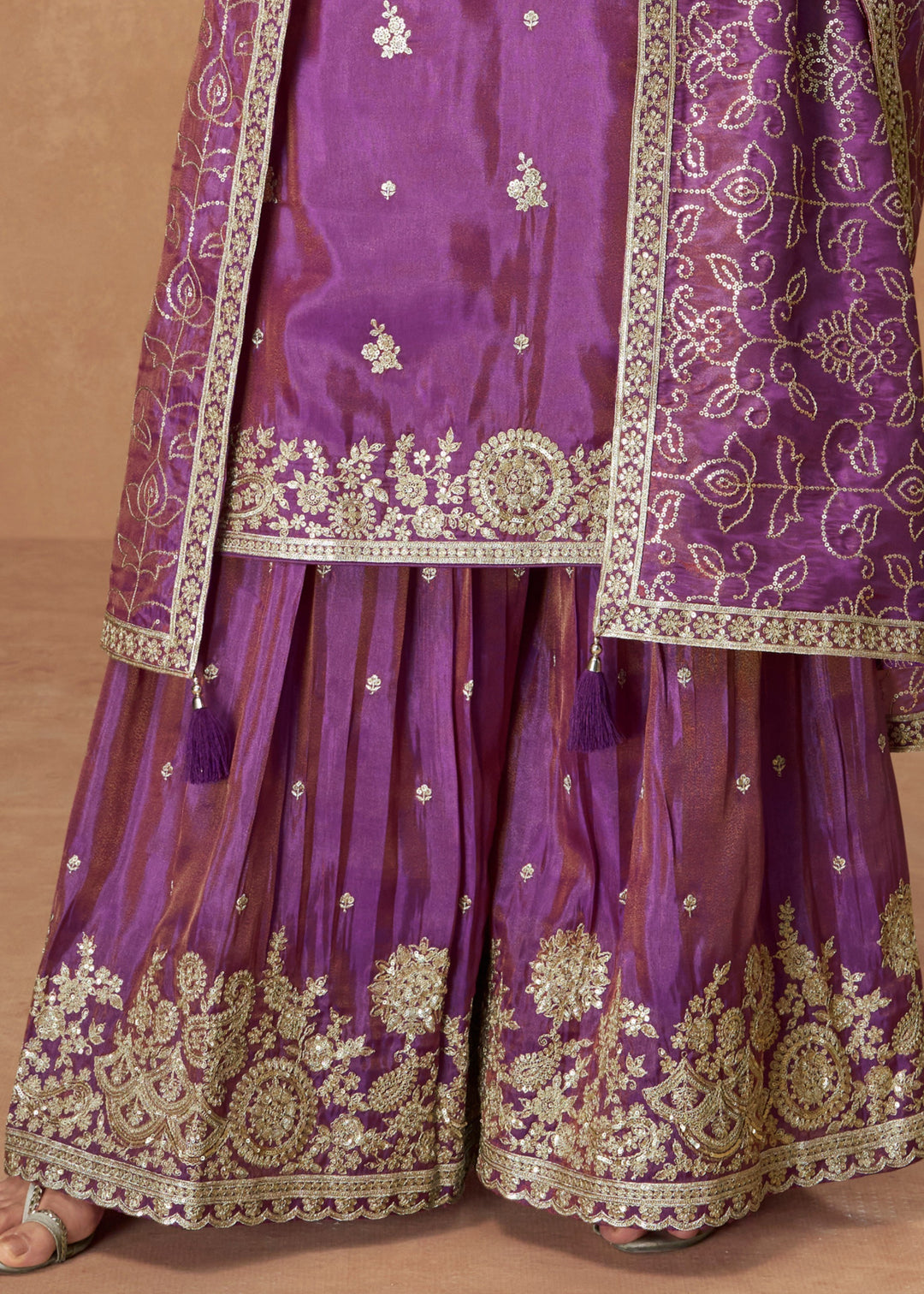 Deep Royal Purple Silk Salwar Suit