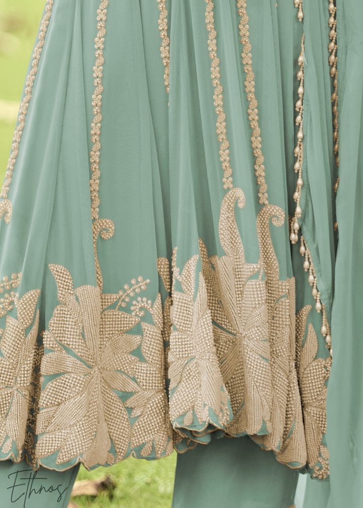 Sky Blue Georgette Anarkali Suit