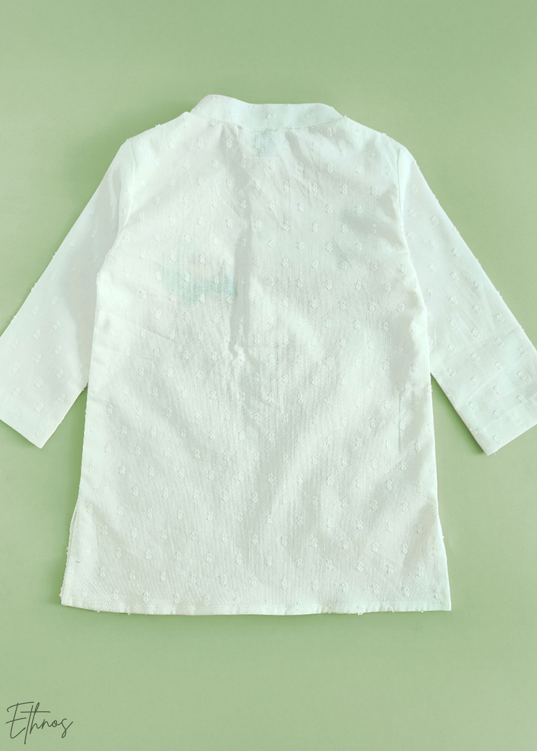 Organic Cotton Textured White Kurta with Pant - Birdsong