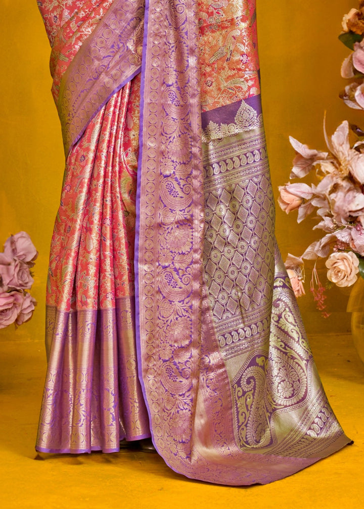 Lavender Pure Dharamavaram Silk Saree