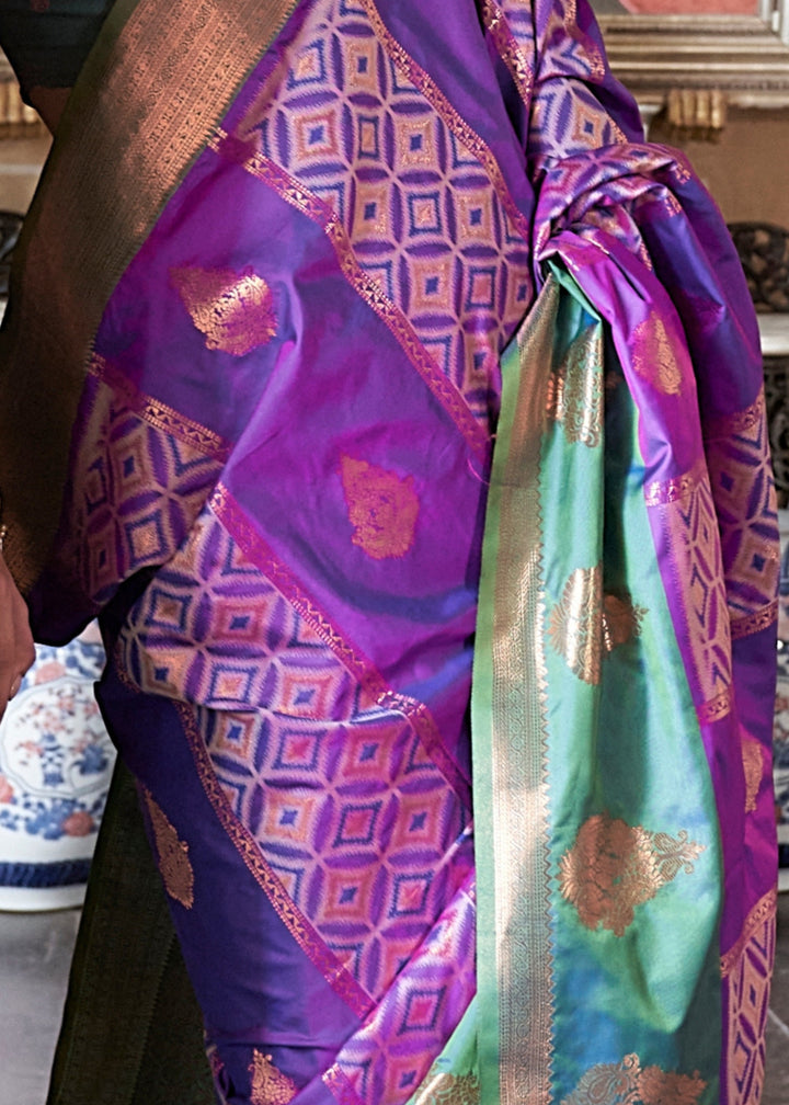 Peacock Green Pochampally Handloom Silk Saree