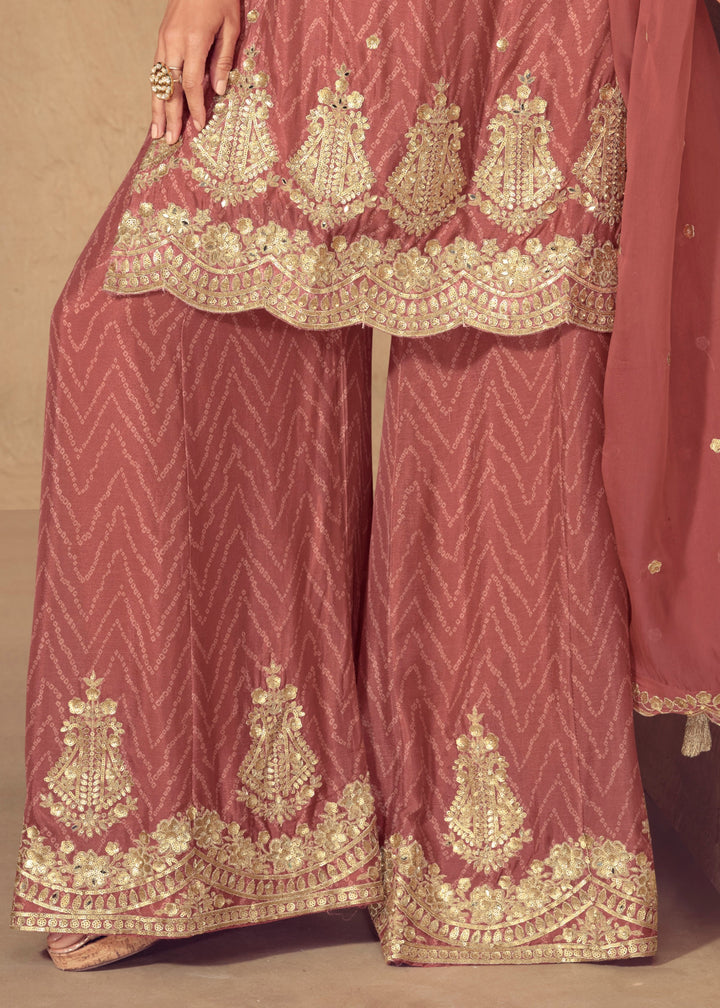 Dusty Pink Chinon Digital Print Salwar Suit