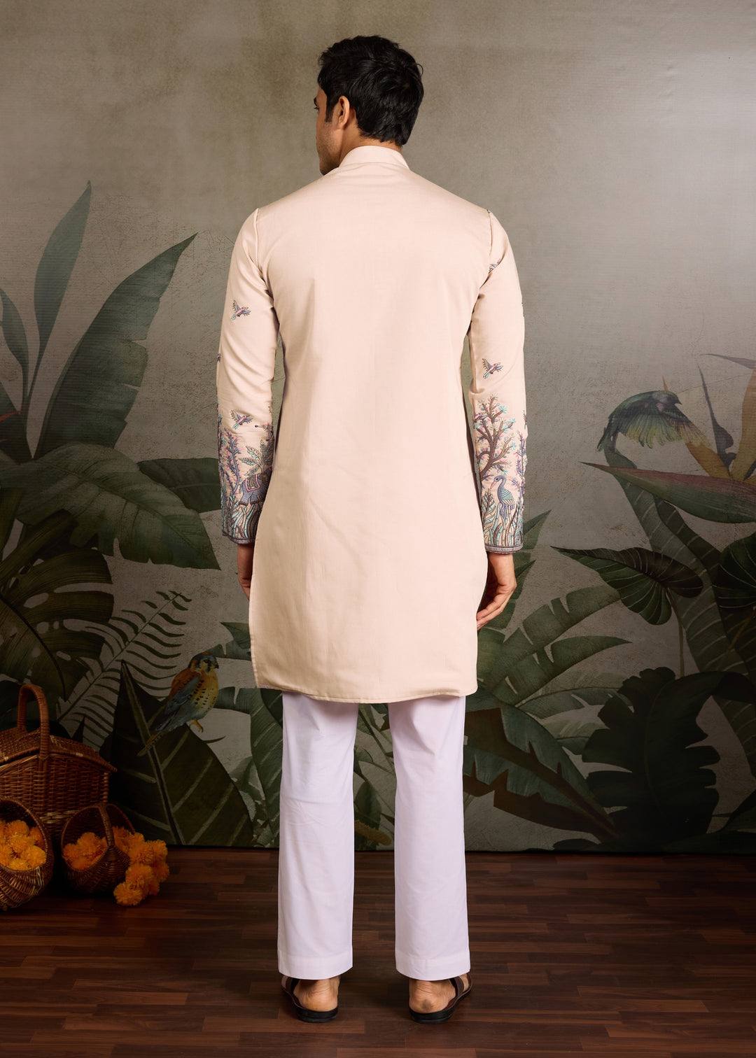 Blush Nude Mens Silk Kurta with Pant
