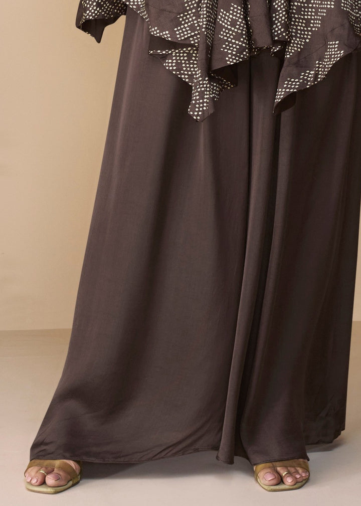 Dark Brown Premium Chinon Silk Kurta with Pant