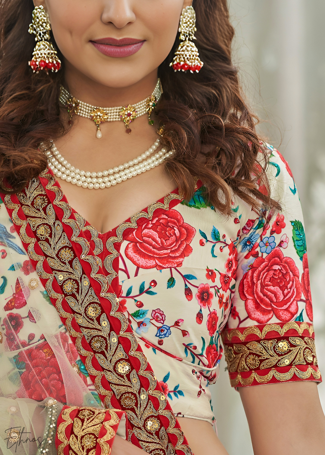 Pearl White Silk Lehenga With Dupatta