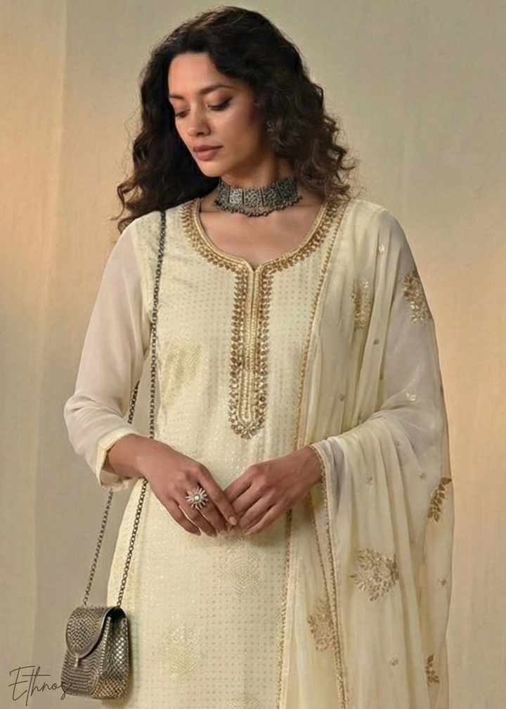 Lemon Yellow Georgette Pant Suit