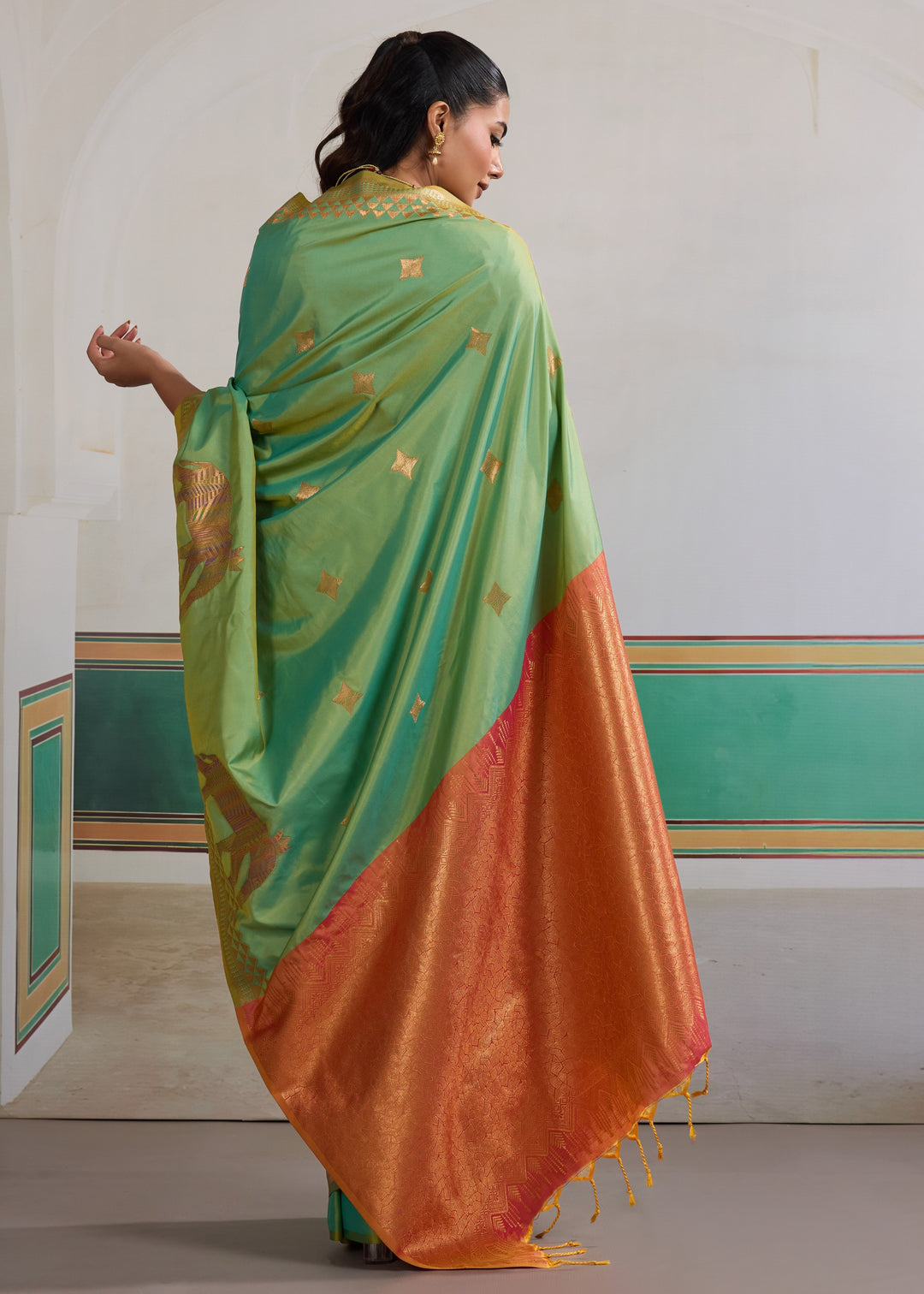 Sea green Pure Silk Saree
