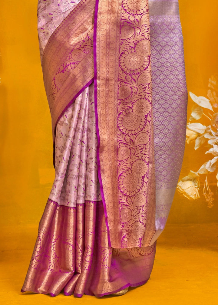 Light Purple Pure Dharamavaram Silk Saree