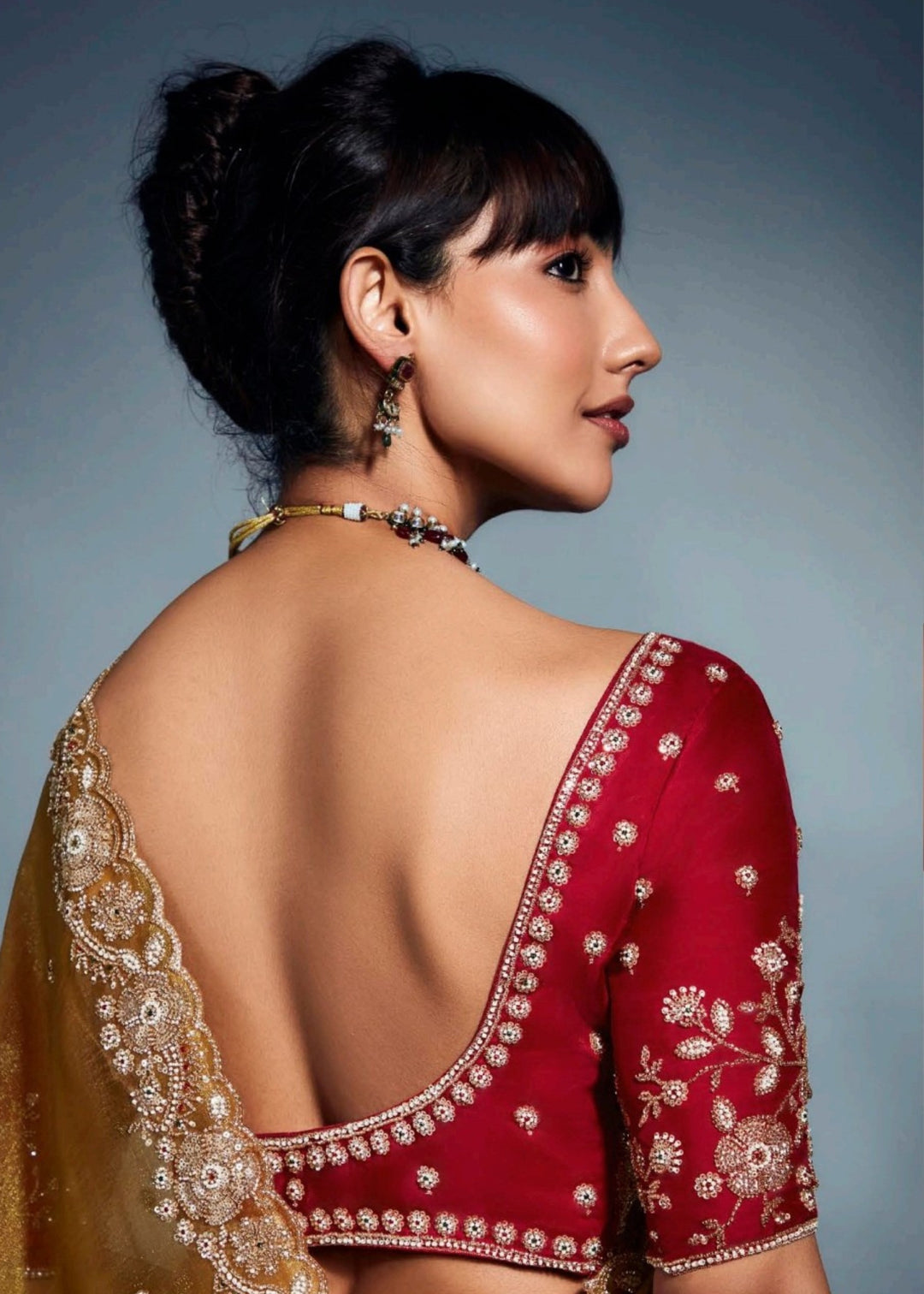 Goldenrod Pure Fancy Saree with Hand Worked Border