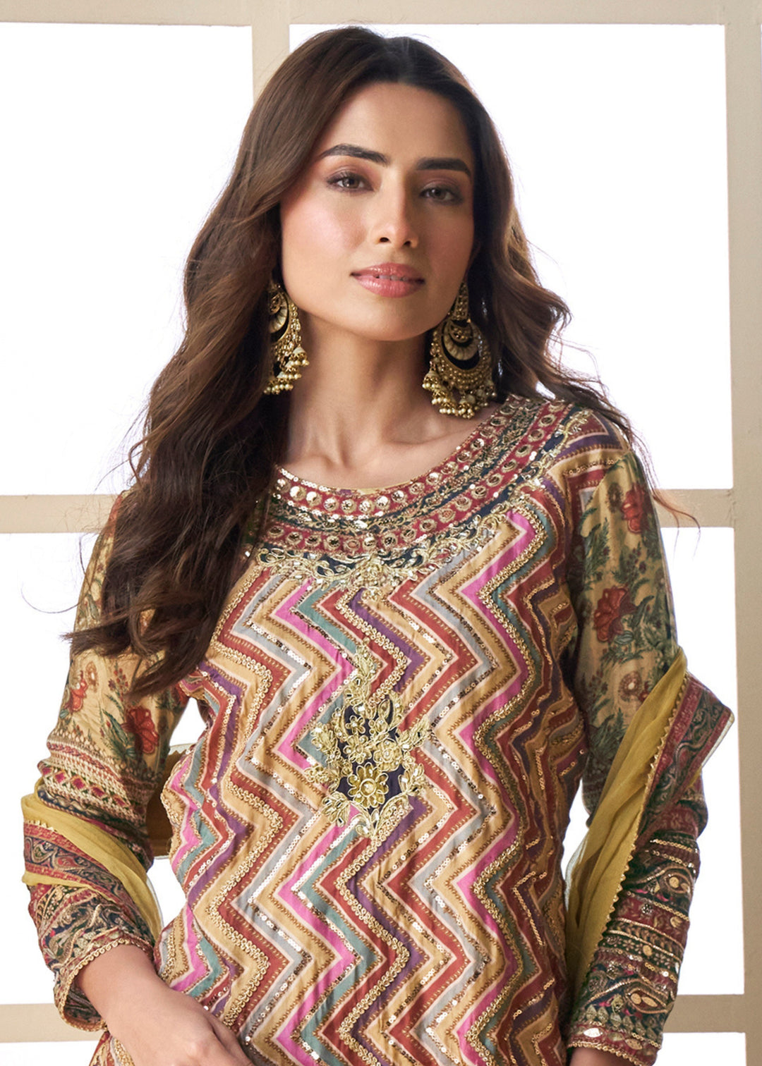 Warm Mustard Pure Viscose Natural Crepe Silk Salwar Suit